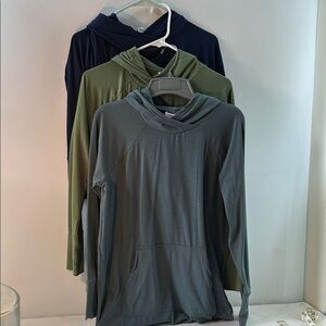 Set of 3 LuLaRoe Hooded Sweatshirts - Navy, Olive, Teal